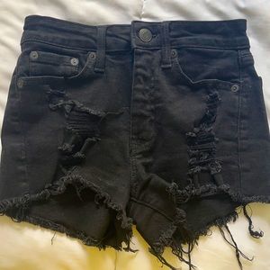 White and Black Jean Shorts